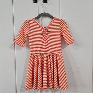 DotDotSmile Baby Girl Red and Cream Striped Dress 12-24M